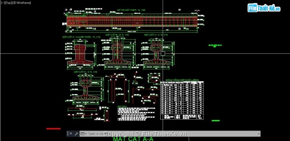 chữ T ngược,L=20m,bản vẽ dầm t