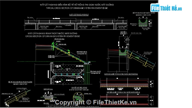 bản vẽ đường,đường cao tốc,thu gom nước mặt đường,thiết kế đường