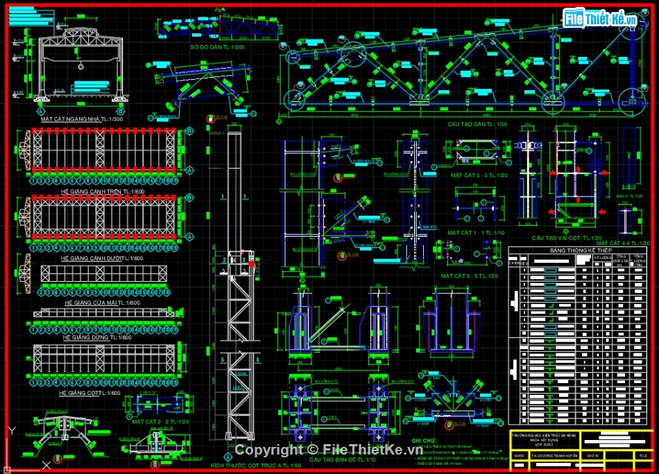 File cad,Đồ án thép 2,file tính toán