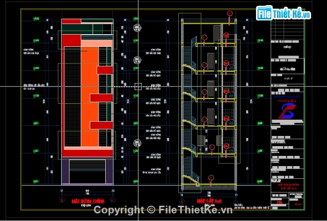 kiến trúc 5 tầng,nhà phố 5 tầng,nhà kích thước 7 x 29m