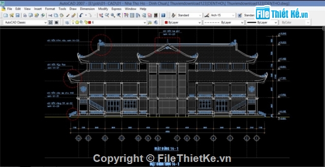 bản vẽ kiến trúc đền thờ,đền thờ,bản vẽ đền thờ,đền thờ kiến trúc