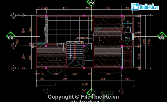 kiến trúc 3 tầng,nhà phố 3 tầng,nhà kích thước 7 x 12m