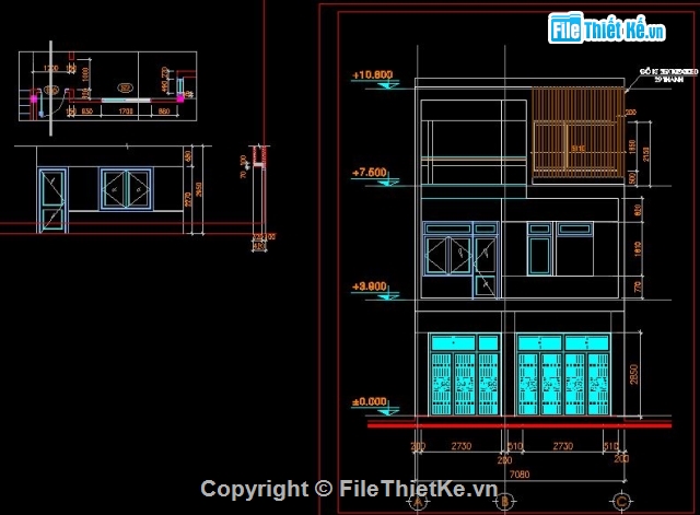 kiến trúc 3 tầng,nhà phố 3 tầng,nhà kích thước 7 x 12m