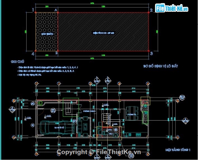 nhà mặt phố,bản vẽ kiến trúc,Bản vẽ nhà phố kt 5.5x12m