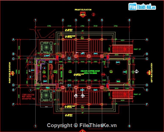 File cad,bản vẽ kiến trúc,kiến trúc quán cà phê