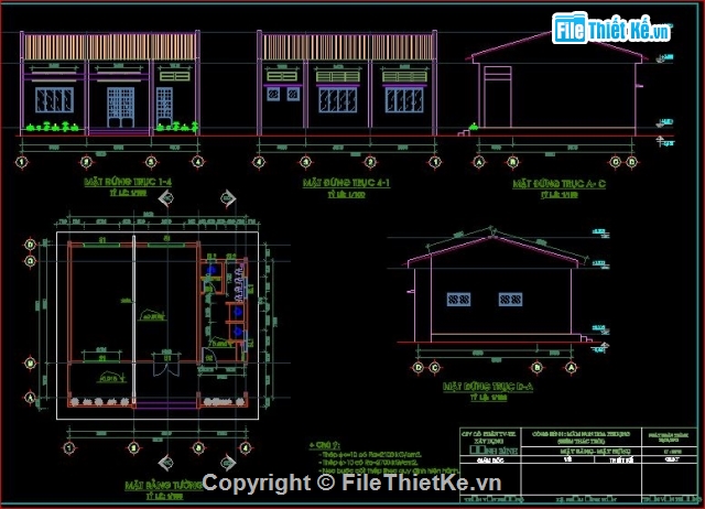 bản vẽ kiến trúc,trường Mầm non Hoa phượng,thiết kế trường mầm non Hoa Phượng