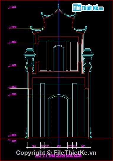 mặt bằng chùa 1 cột,mặt đứng chùa 1 cột,bản vẽ chùa một cột