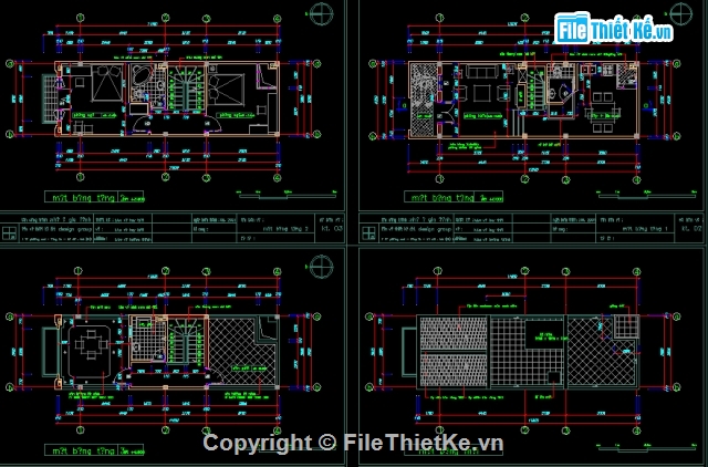 bản vẽ 3 tầng,Nhà dân 3 tầng,nhà dân kt 4x12 m,Nhà dân 3 tầng kích thước 4x12 m