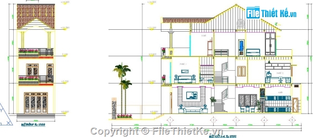 bản vẽ 3 tầng,bản vẽ cad nhà 3 tầng,3 tầng,nhà 3 tầng,nhà dân 5x25m