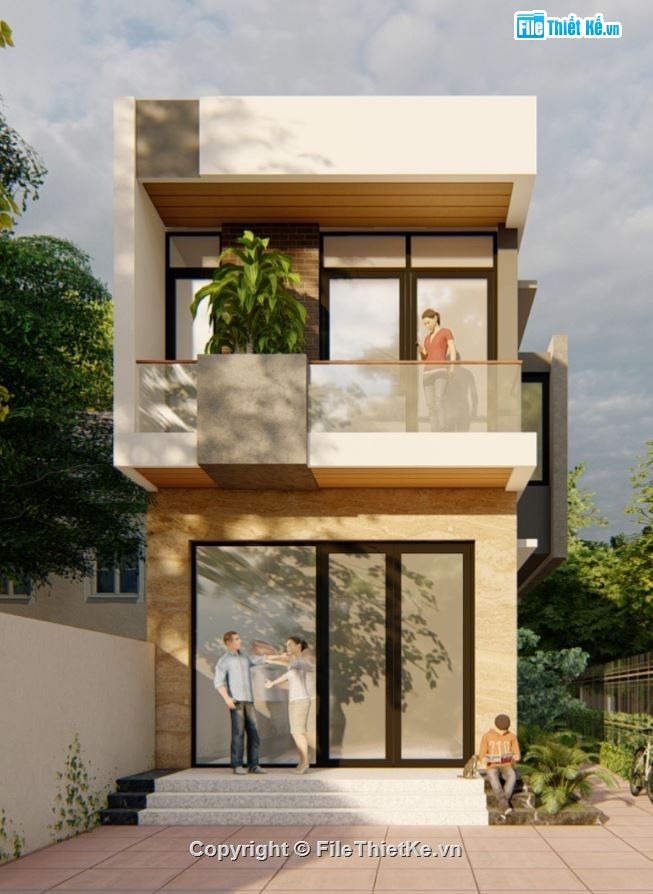 thiết kế nhà phố 2 tầng,bản vẽ nhà phố 2 tầng,nhà phố 2 tầng hiện đại,FIle cad thiết kế nhà phố đẹp