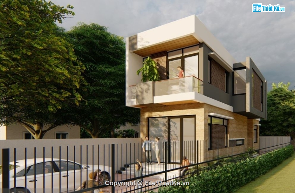 thiết kế nhà phố 2 tầng,bản vẽ nhà phố 2 tầng,nhà phố 2 tầng hiện đại,FIle cad thiết kế nhà phố đẹp