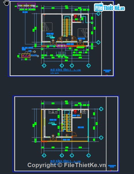 nhà phố 3 tầng,bản vẽ 3 tầng,bản vẽ cad nhà phố