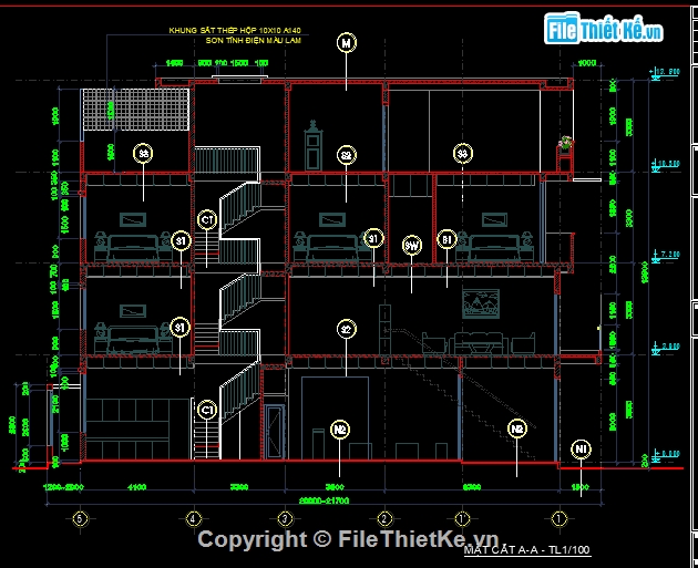 nhà phố 4 tầng 5.2x20m,File cad nhà phố 4 tầng,Bản vẽ nhà phố 4 tầng,Hồ sơ  nhà phố 4 tầng,nhà phố 4 tầng