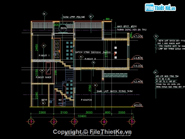 Bản vẽ nhà phố,Bản vẽ nhà phố kích thước 3.5 x 10.5m,kiến trúc nhà phố