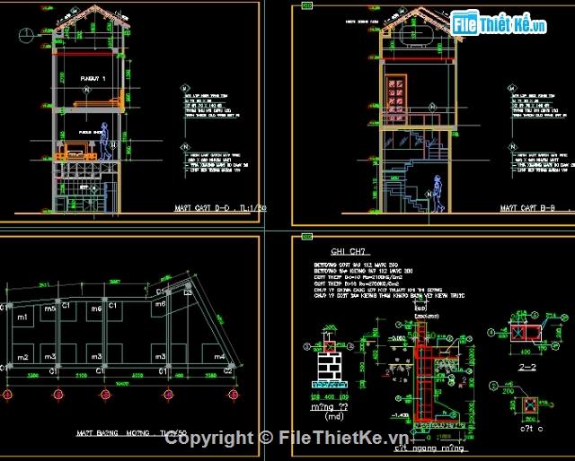 Bản vẽ nhà phố,Bản vẽ nhà phố kích thước 3.5 x 10.5m,kiến trúc nhà phố