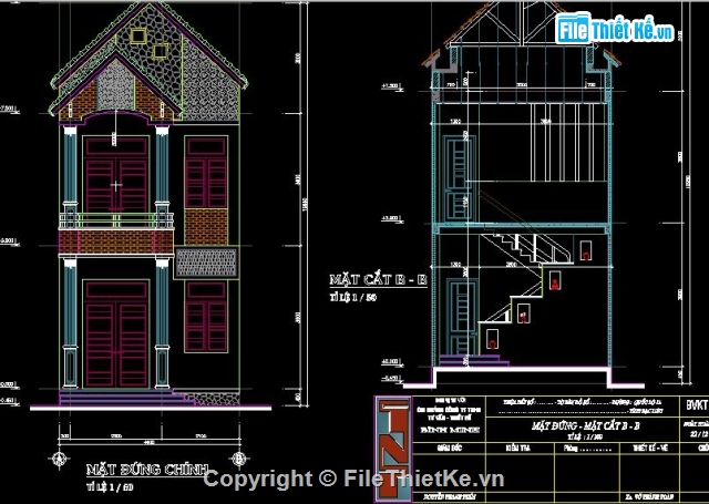 Bản vẽ nhà phố,nhà phố 4.9x22.4m,mẫu nhà phố đẹp