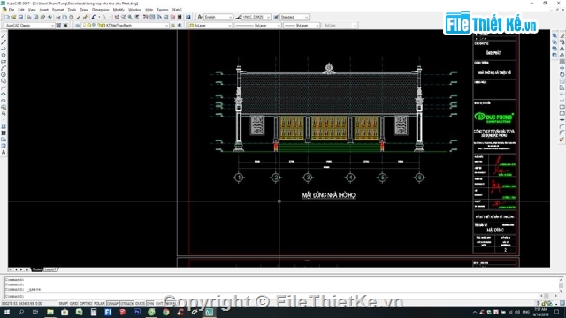 Nhà thờ họ,bản vẽ cad nhà thờ họ,File cad nhà thờ họ,bản vẽ nhà thờ,Nhà thờ họ 6.6x15.6m,nhà thờ họ 6.6x15.6m