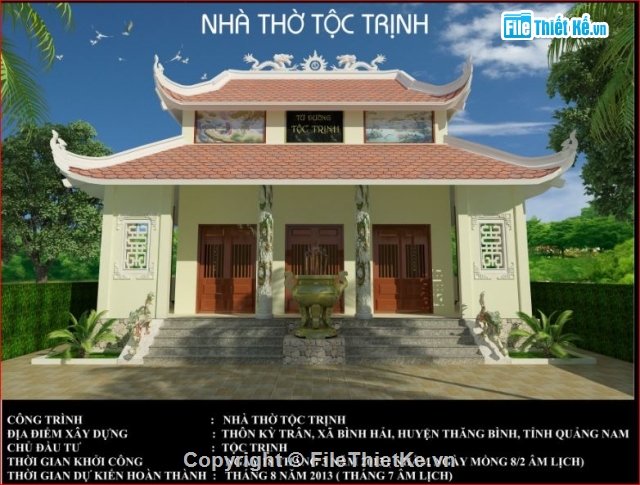 bản vẽ nhà thờ,Nhà thờ đẹp,kiến trúc nhà thờ,bản vẽ nhà thờ tộc Trịnh