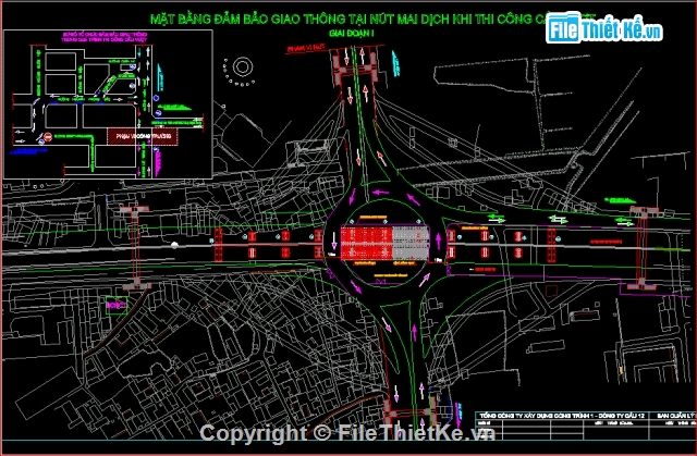 thiết kế giao thông,bản vẽ nút giao thông,nút giao thông Mai Dịch,bản vẽ nút giao thông đầy đủ