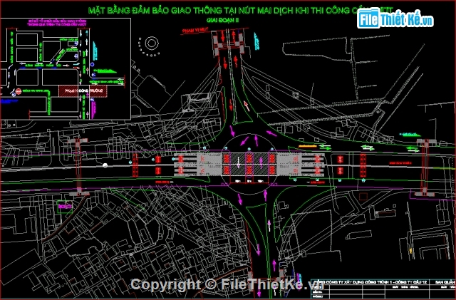 thiết kế giao thông,bản vẽ nút giao thông,nút giao thông Mai Dịch,bản vẽ nút giao thông đầy đủ