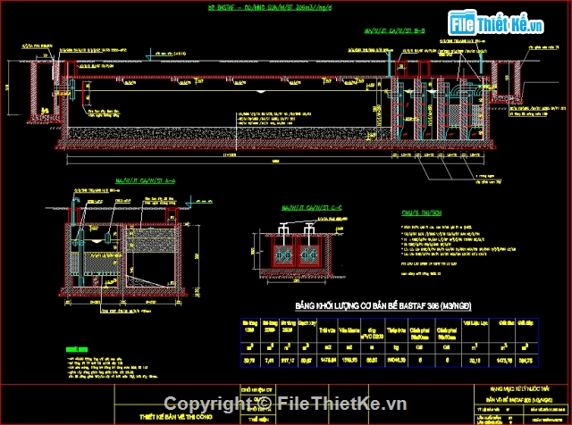 File Cad Bản Vẽ Thiết Kế Bể Xử Lý Nước Thải