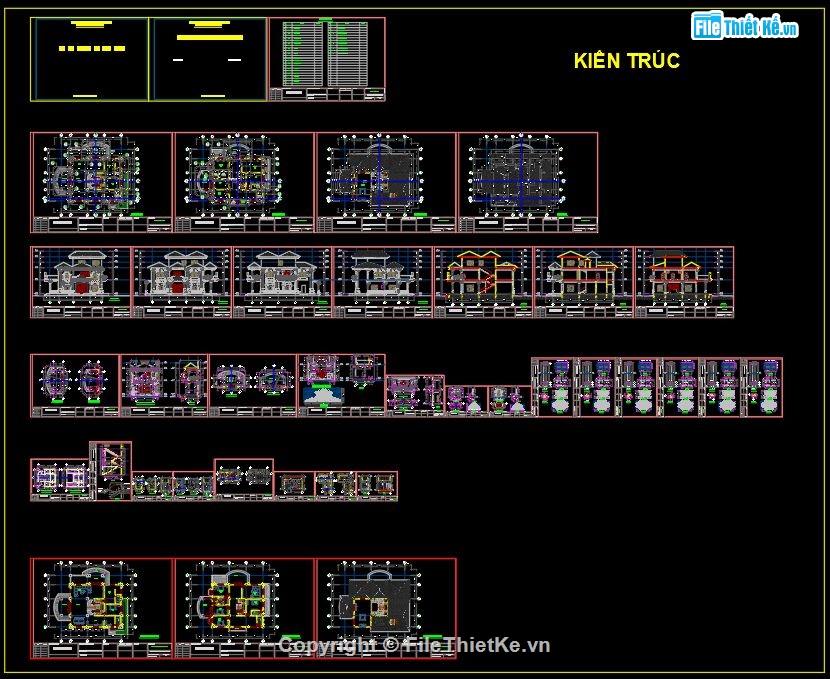 File thiết kế biệt thự đẹp,File biệt thự 3 tầng đẹp,file cad biệt thự 3 tầng,File cad biệt thự mái nhật,Bản vẽ biệt thự 3 tầng