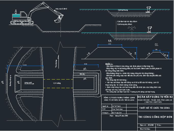 thiết kế cống hộp 3x3m,Bản cad thiết kế,mẫu cống hộp