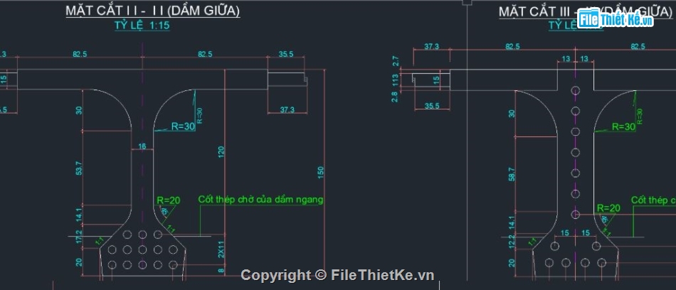 bản vẽ thiết kế dầm T,thiết kế cầu dầm,bản vẽ cầu dầm