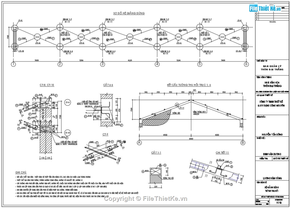 nhà văn phóa khu phố,nhà văn hóa thôn,nhà văn hóa xã,bản vẽ vì kèo tam giác 8m,Vì kèo thép góc 8m