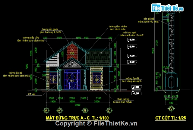 File thiết kế,Bản cad thiết kế,nhà vườn,thiết kế nhà