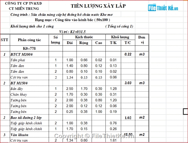 Cửa lấy nước,Cống lấy nước,cửa tiêu trên kênh,Bản vẽ Thủy lợi