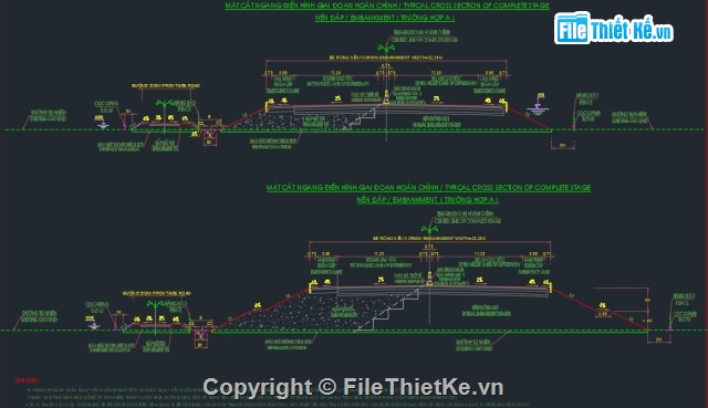 Thiết kế trắc ngang,kết cấu mặt đường,bản vẽ điển hình,trắc ngang điển hình,bản vẽ đường,cao tốc Bắc Nam