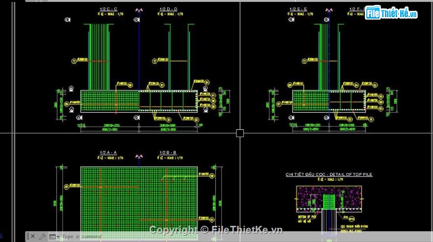 trụ thân cột,bản vẽ trụ cột,file cad trụ cột