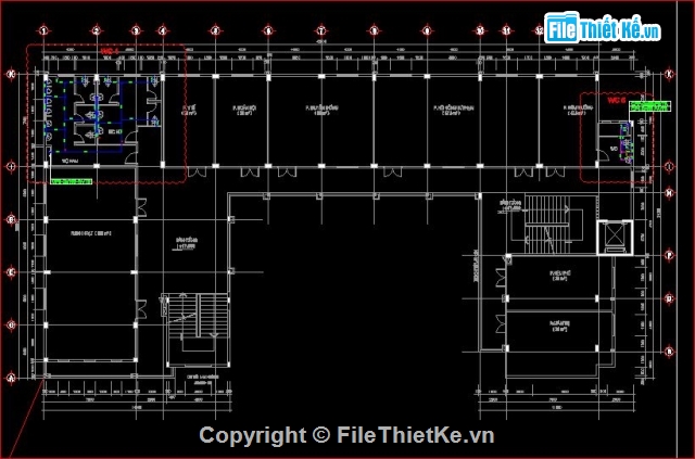 bản vẽ kiến trúc 6 tầng,thiết kế trường học 6 tầng,bản vẽ trường học đầy đủ