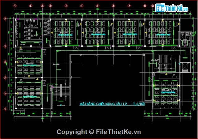 bản vẽ kiến trúc 6 tầng,thiết kế trường học 6 tầng,bản vẽ trường học đầy đủ