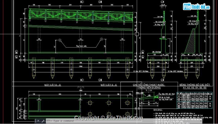 bản vẽ cầu đường,bản vẽ chắn tường,file bản vẽ cầu đường