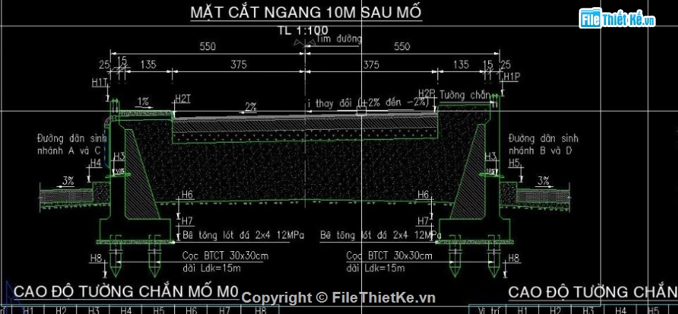 bản vẽ cầu đường,bản vẽ chắn tường,file bản vẽ cầu đường