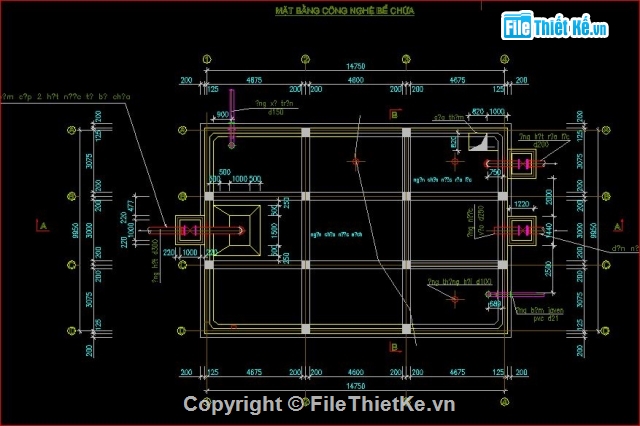 thiết kế bể nước,bể nước 700 m3,bản vẽ bể nước,thuyết minh về bể nước