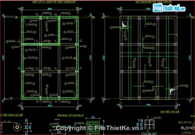 thiết kế bể nước,bể nước 700 m3,bản vẽ bể nước,thuyết minh về bể nước