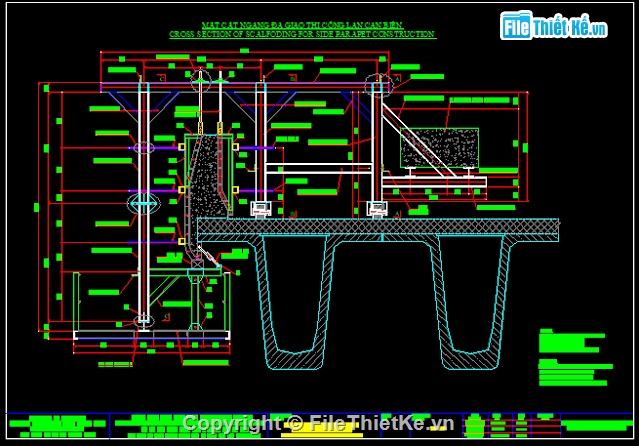 file cad lan can cầu,biện pháp thi công lan can cầu,lan can cầu đúc bê tông,biện pháp thi công file autocad,xe đúc lan can cầu file cad