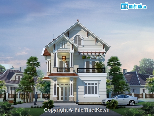 biệt thự 2 tầng 7.8x13m,biệt thự 2 tầng,Nhà 2 tầng 90m2