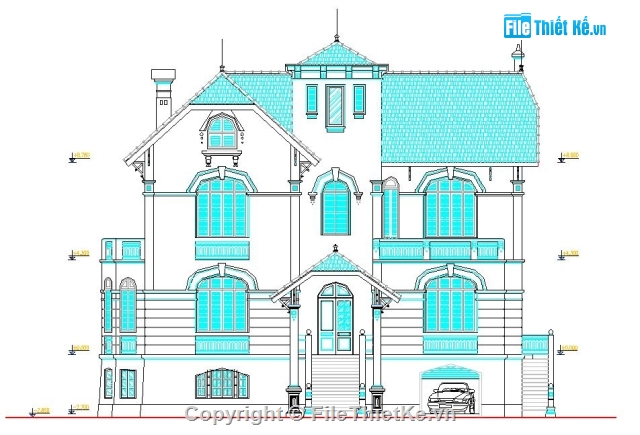 biệt thự 2 tầng,kiến trúc biệt thự 2 tầng,biệt thự lâu đài,thiết kế biệt thự
