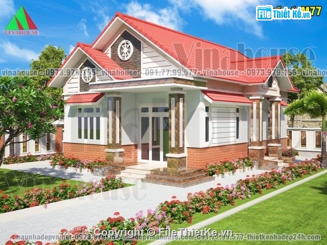nhà vườn,mẫu nhà cấp 4,biệt thự 1 tầng,biệt thự nhà vườn