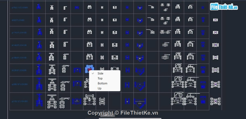 File cad,cấp nước,phụ kiện ống