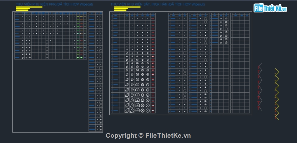 File cad,cấp nước,phụ kiện ống