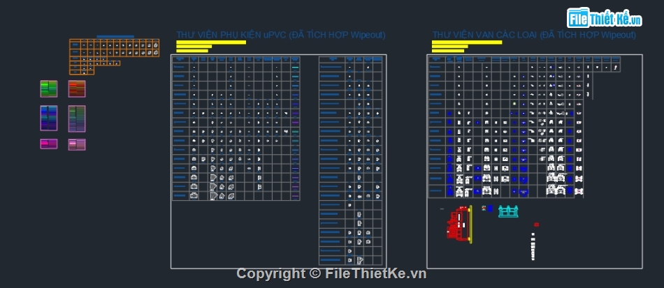 File cad,cấp nước,phụ kiện ống