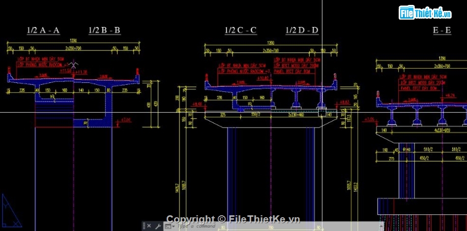 bản vẽ cầu đúc hẫng,file cad cầu đúc,cầu đúc chi tiết