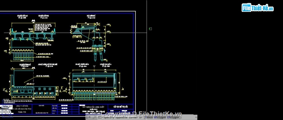 cad cầu,cầu 3 nhịp,bản vẽ cầu 3 nhịp