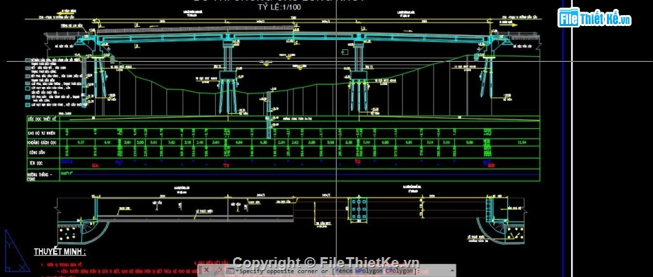 cad cầu,cầu 3 nhịp,bản vẽ cầu 3 nhịp