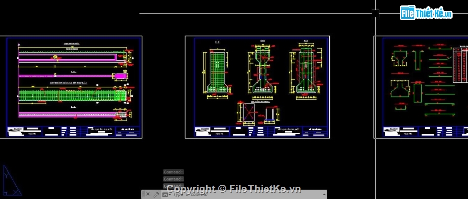 cad cầu,cầu 3 nhịp,bản vẽ cầu 3 nhịp
